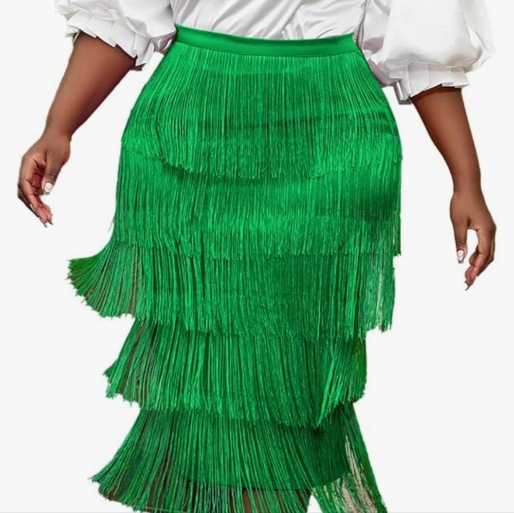 Fringed pencil Skirt Size 2x